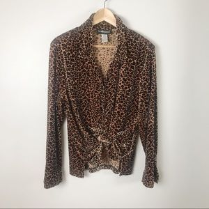 Vintage Tops - Vintage 90’s Velvet Velour Leopard Blouse Vintage Tops - Vintage 90’s Velvet Velour Leopard Blouse